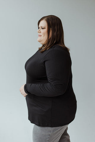 JERSEY KNIT LONG - SLEEVE TURTLENECK IN BLACK - Love Marlow