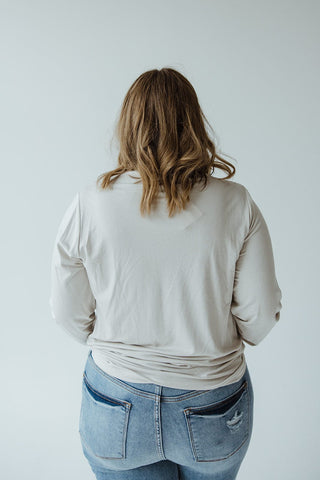 JERSEY KNIT LONG - SLEEVE TURTLENECK IN CREAM - Love Marlow