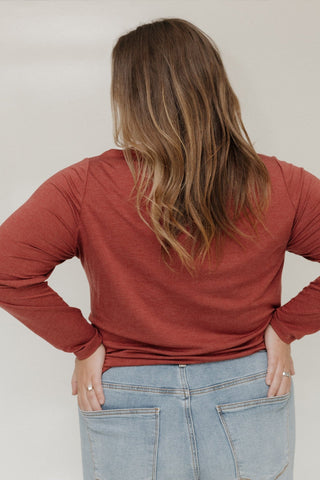 JERSEY KNIT LONG - SLEEVE TURTLENECK IN WASHED BORDEAUX - 14 - Love Marlow