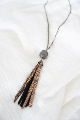 Journey Necklace in Copper Snakeskin - Love Marlow