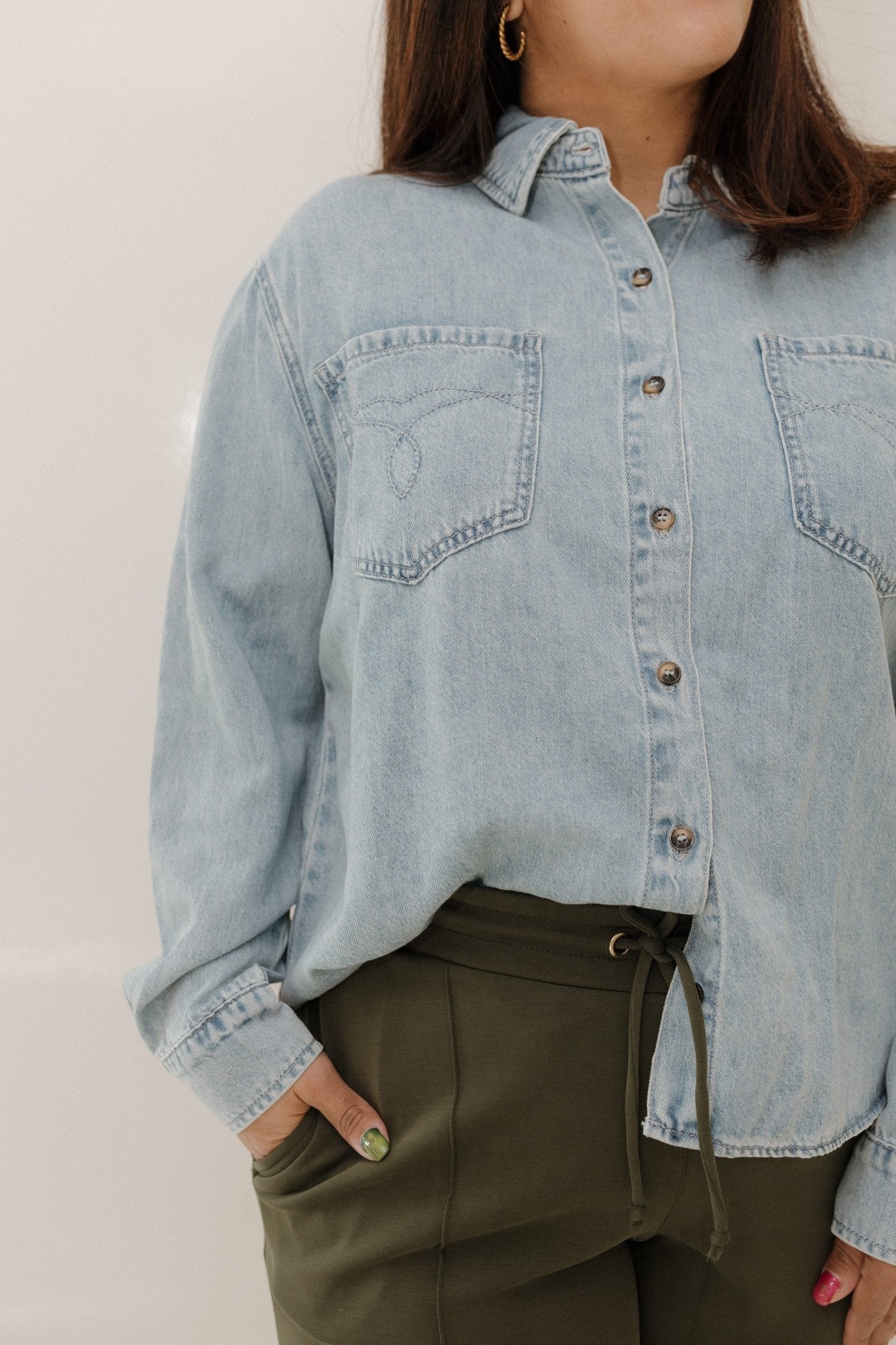 Judy Blue Button Up Denim Shirt - Love Marlow