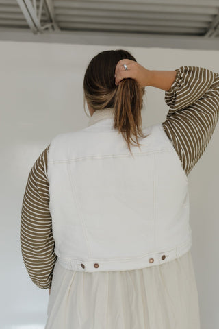 JUDY BLUE FAUX FUR LINED VEST IN OFF - WHITE - Love Marlow