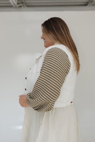 JUDY BLUE FAUX FUR LINED VEST IN OFF - WHITE - Love Marlow