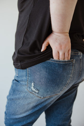 JUDY BLUE HIGH RISE TUMMY CONTROL SLIM STRAIGHT JEANS - Love Marlow