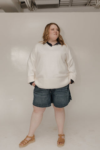 Judy Blue High Waist Baggy Denim Shorts – Dark Wash - Love Marlow