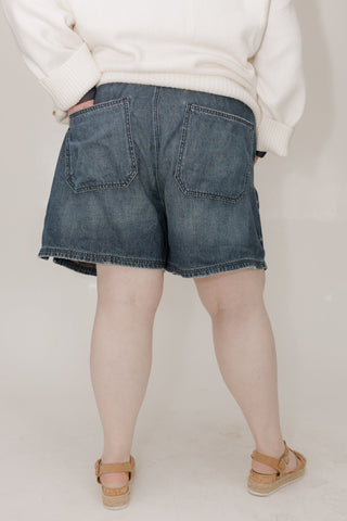 Judy Blue High Waist Baggy Denim Shorts – Dark Wash - Love Marlow