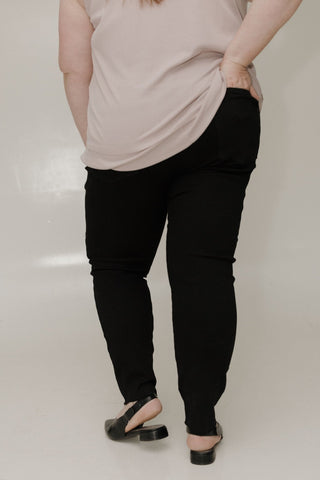 JUDY BLUE HIGH WAIST DESTROYED SKINNY WITH RAW HEM IN BLACK - Love Marlow