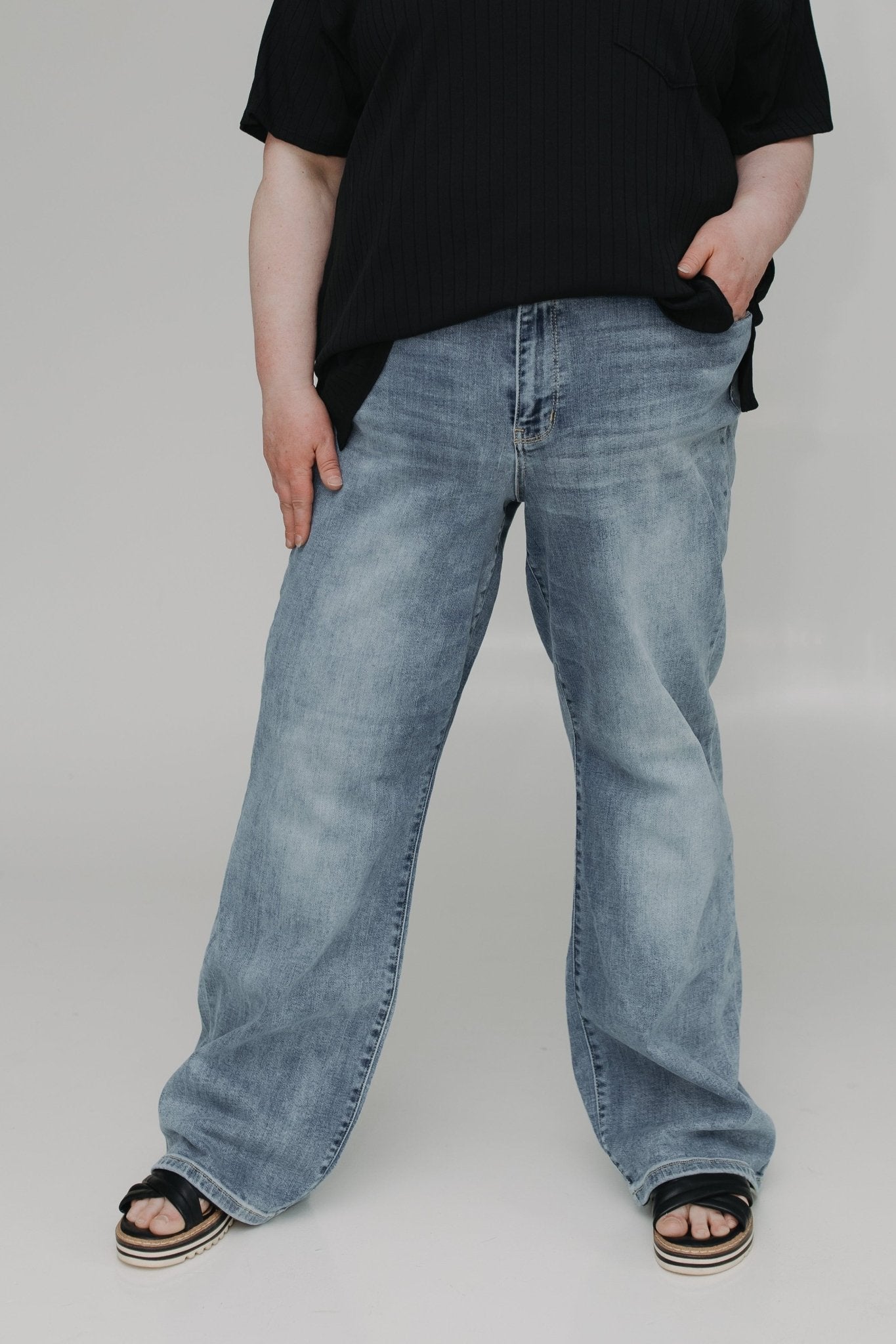 JUDY BLUE HIGH WAIST NON - DISTRESSED STRAIGHT LEG JEAN - Love Marlow