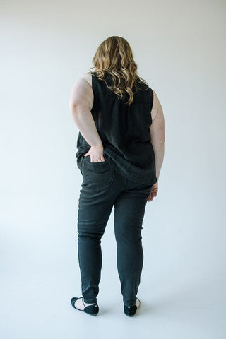 JUDY BLUE HIGH WAIST PULL - ON SKINNY JEANS IN BLACK - Love Marlow