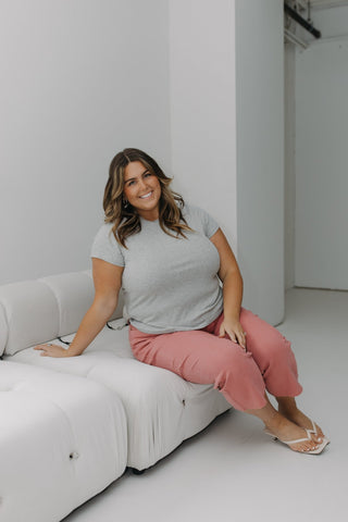 JUDY BLUE HIGH WAIST RAW HEM CROP WIDE LEG IN WILD ROSE - Love Marlow