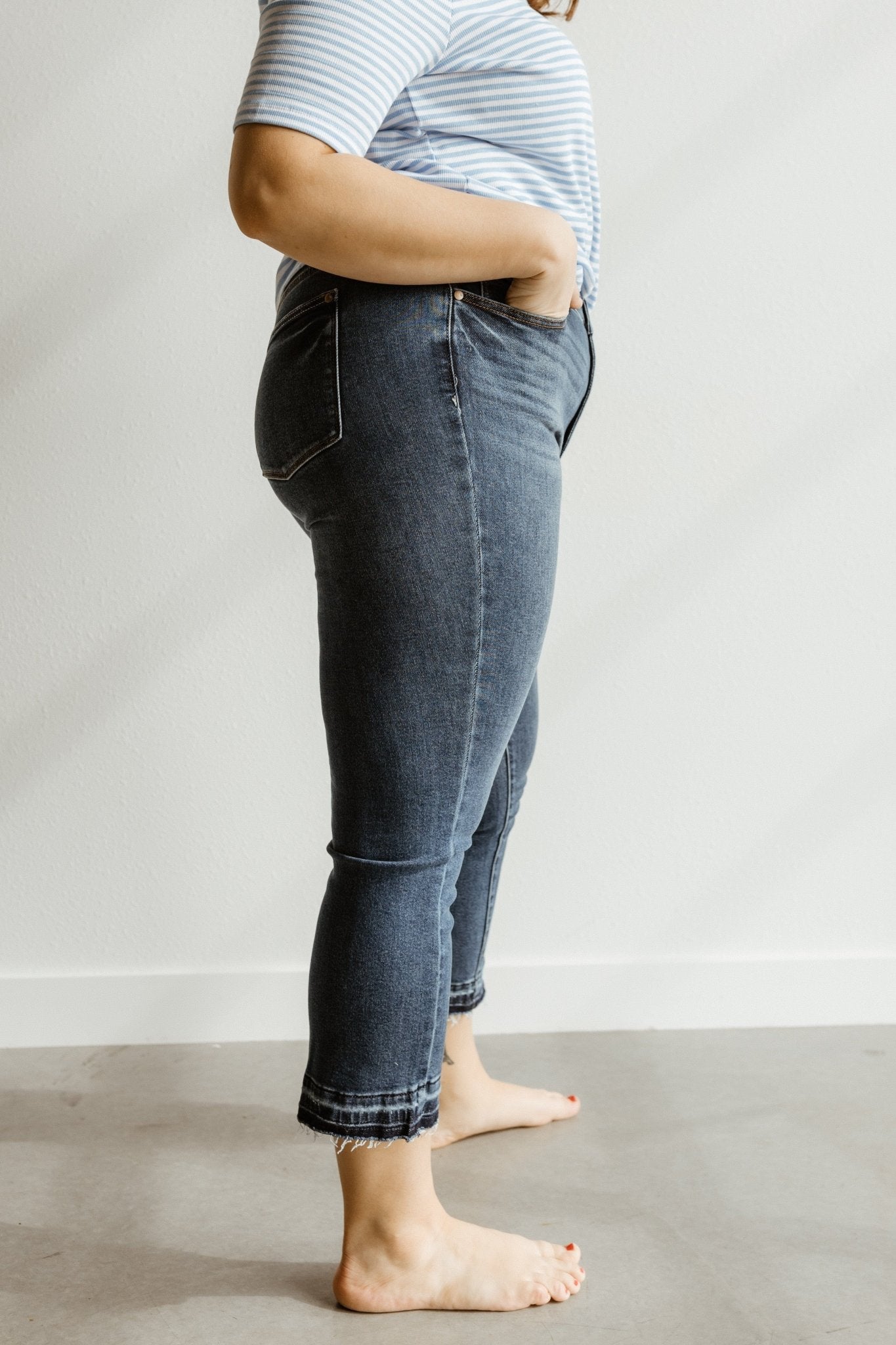 JUDY BLUE HIGH WAIST RELEASED HEM KICK FLARE IN MEDIUM VINTAGE WASH - Love Marlow