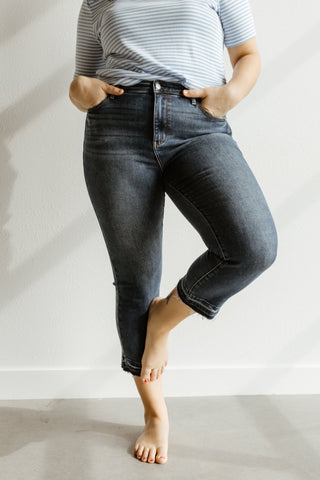 JUDY BLUE HIGH WAIST RELEASED HEM KICK FLARE IN MEDIUM VINTAGE WASH - Love Marlow