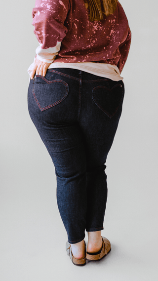 JUDY BLUE HIGH WAIST SKINNY JEANS WITH HEART SHAPED BACK POCKETS - Love Marlow