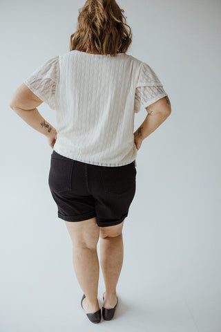 JUDY BLUE HIGH WAIST TUMMY CONTROL CUFFED SHORTS IN BLACK - Love Marlow