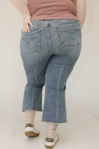Judy Blue High Waist Tummy Control Kick Flare Jeans – Medium Wash - Love Marlow