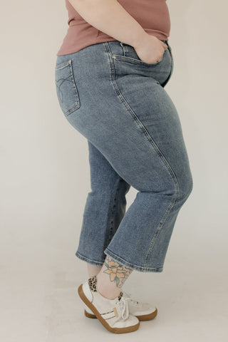 Judy Blue High Waist Tummy Control Kick Flare Jeans – Medium Wash - Love Marlow