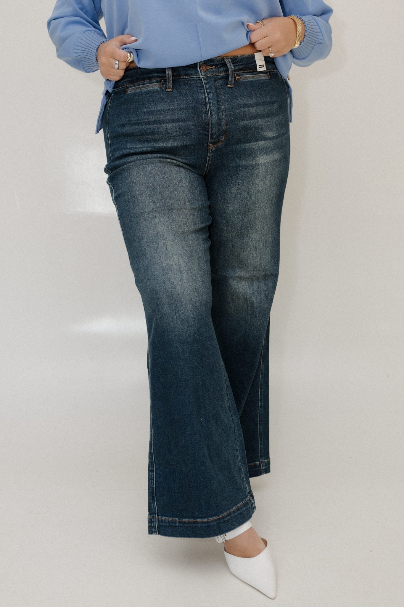 JUDY BLUE HIGH WAIST TUMMY CONTROL RETRO WIDE LEG - Love Marlow