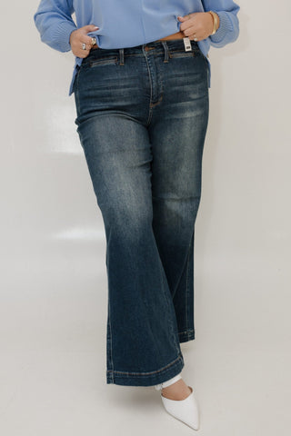 JUDY BLUE HIGH WAIST TUMMY CONTROL RETRO WIDE LEG - Love Marlow