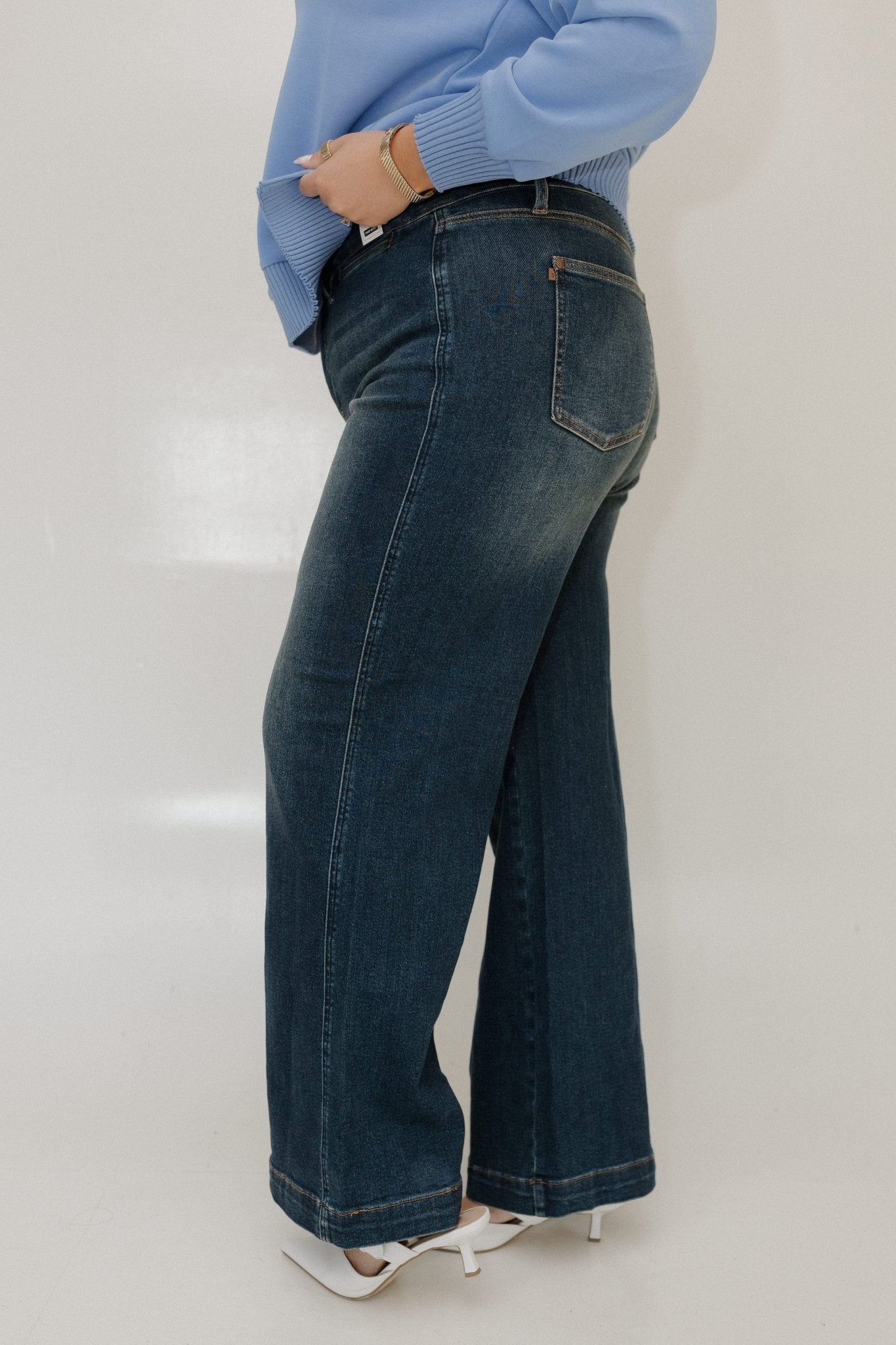 JUDY BLUE HIGH WAIST TUMMY CONTROL RETRO WIDE LEG - Love Marlow