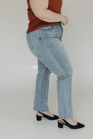 JUDY BLUE HIGH WAIST VINTAGE LOOK 90S STRAIGHT LEG IN LIGHT MEDIUM WASH - Love Marlow