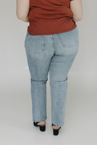 JUDY BLUE HIGH WAIST VINTAGE LOOK 90S STRAIGHT LEG IN LIGHT MEDIUM WASH - Love Marlow