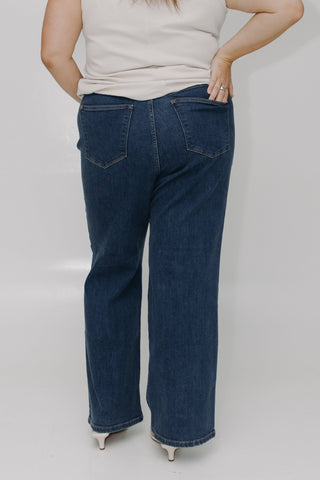 JUDY BLUE HIGH - WAISTED NON - DISTRESSED WIDE LEG IN VINTAGE MEDIUM WASH - Love Marlow