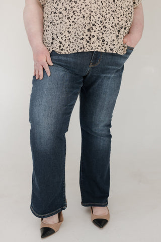 Judy Blue Mid - Rise Bootcut Jeans in Dark Wash – Petite Length - Love Marlow