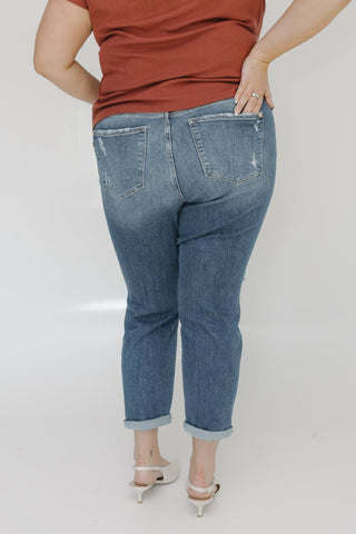 JUDY BLUE MID - RISE BUTTON FLY DESTROYED BOYFRIEND JEANS - Love Marlow