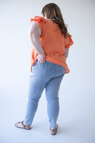 JUDY BLUE MID - RISE LIGHT WASH PULL - ON NON - DISTRESSED SKINNY JEGGING - 20, 22 - Love Marlow