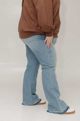JUDY BLUE MID - RISE TUMMY CONTROL SLIM BOOTCUT WITH RELEASED HEM - Love Marlow