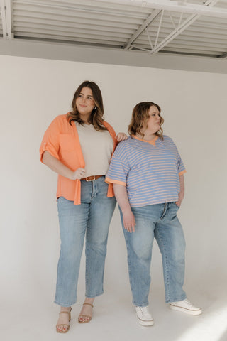 Judy Blue Mid - Rise Tummy Control Straight Leg Jeans – Medium Vintage Wash - Love Marlow