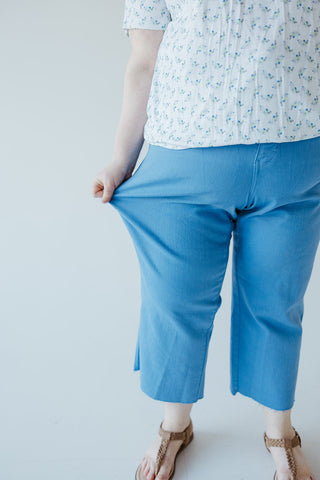 JUDY BLUE TUMMY CONTROL CROP WIDE LEG IN SKY BLUE - Love Marlow