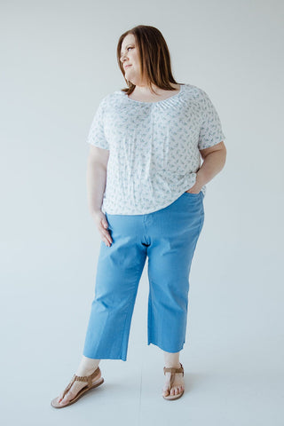 JUDY BLUE TUMMY CONTROL CROP WIDE LEG IN SKY BLUE - Love Marlow