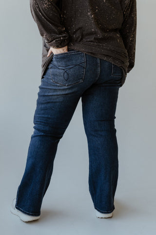 JUDY BLUE TUMMY CONTROL EMBROIDERED POCKET BOOTCUT JEANS IN SHORT - Love Marlow