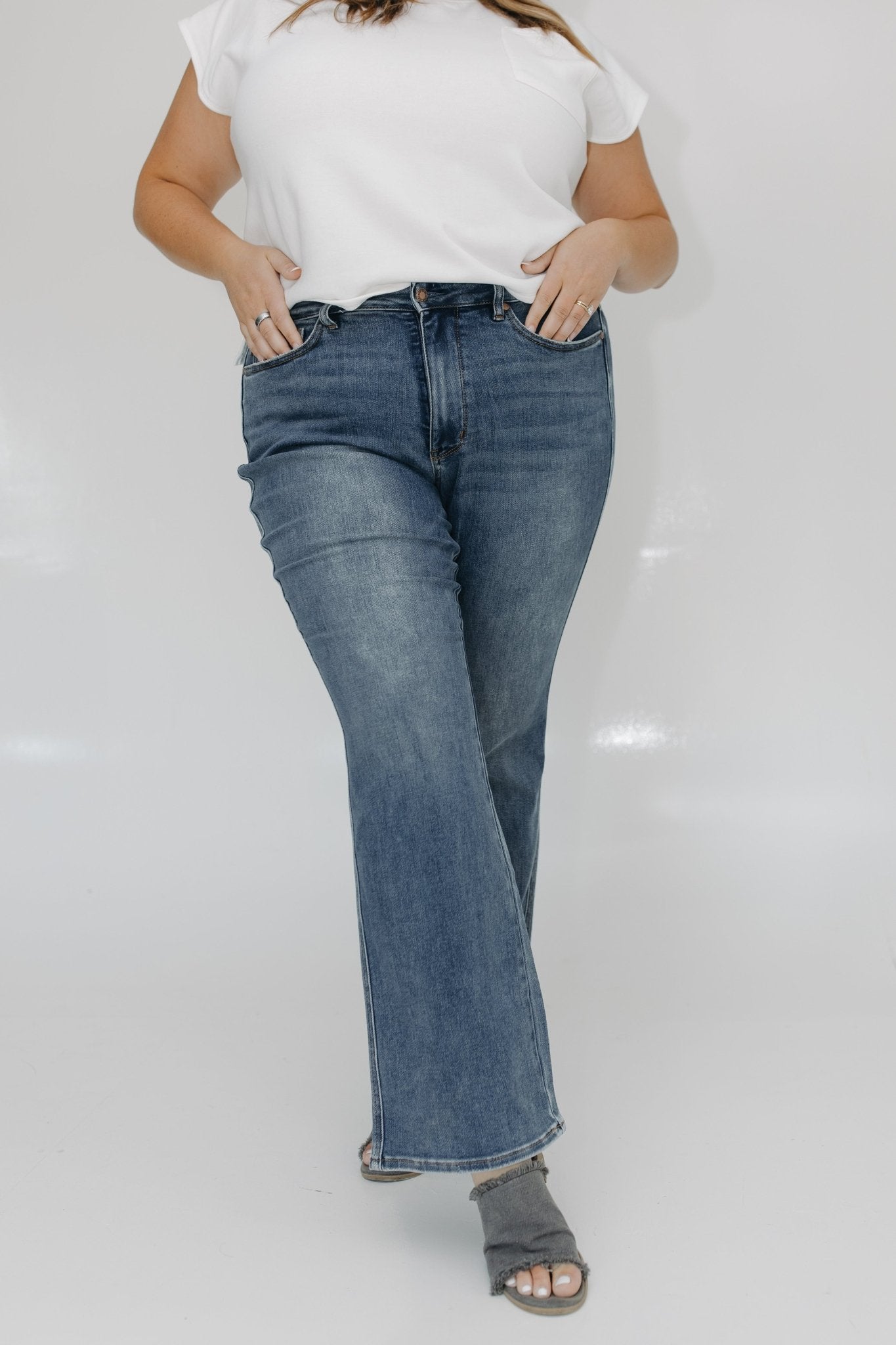 JUDY BLUE TUMMY CONTROL MEDIUM WASH BOOTCUT JEANS IN TALL - Love Marlow