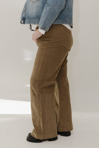 Judy Blue Wide Leg Corduroy Pants – Golden Olive - Love Marlow