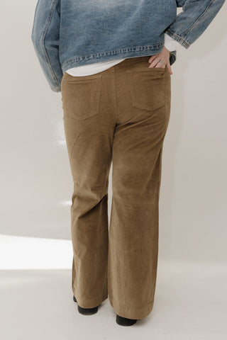 Judy Blue Wide Leg Corduroy Pants – Golden Olive - Love Marlow
