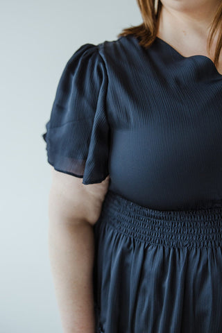 KNEE LENGTH DRESS WITH TIERED SKIRT IN STAR GAZING - 12 - Love Marlow