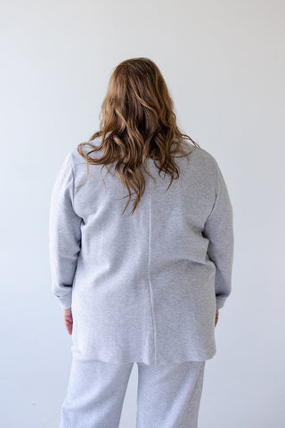 KNIT BLAZER IN HEATHER GREY - 18 - Love Marlow