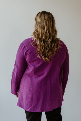 KNIT BUTTON - UP JACKET IN WINTER ORCHID - xL - Love Marlow