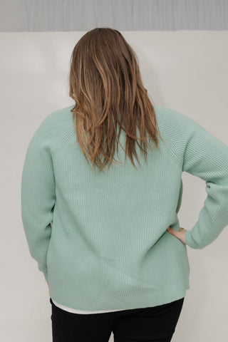 KNIT OPEN CARDIGAN IN FROSTED JUNIPER - Love Marlow