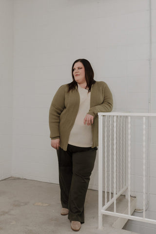 KNIT OPEN CARDIGAN – MATCHA GREEN - Love Marlow