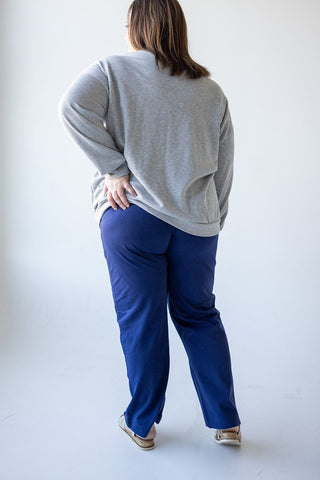 KNIT PULL - ON ANKLE PANTS IN MARINE - Love Marlow