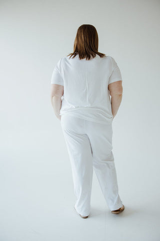 KNIT PULL - ON ANKLE PANTS IN WHITE - L - Love Marlow