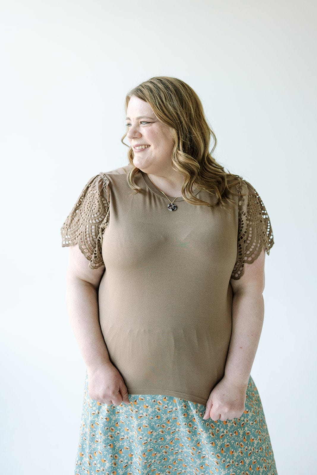 KNIT TEE WITH CROCHET IN ORGANIC - Love Marlow