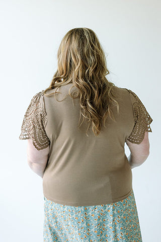 KNIT TEE WITH CROCHET IN ORGANIC - Love Marlow