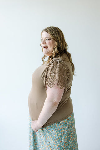 KNIT TEE WITH CROCHET IN ORGANIC - Love Marlow