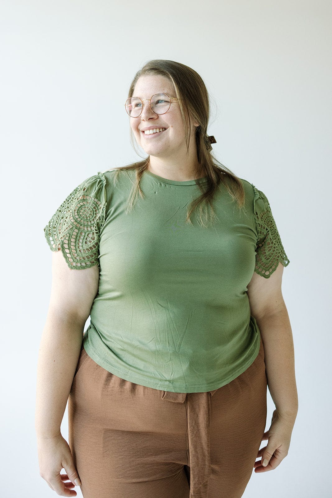 KNIT TEE WITH CROCHET IN ORGANIC GARDENS - Love Marlow