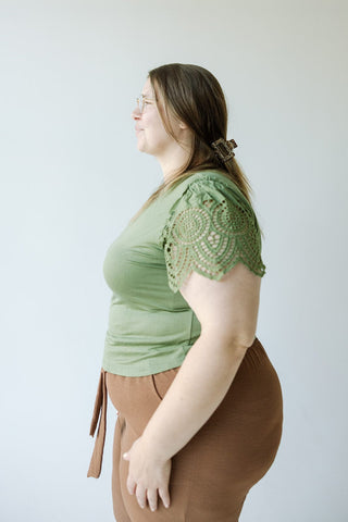 KNIT TEE WITH CROCHET IN ORGANIC GARDENS - Love Marlow