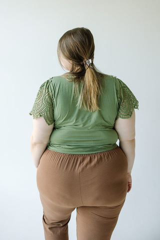 KNIT TEE WITH CROCHET IN ORGANIC GARDENS - Love Marlow